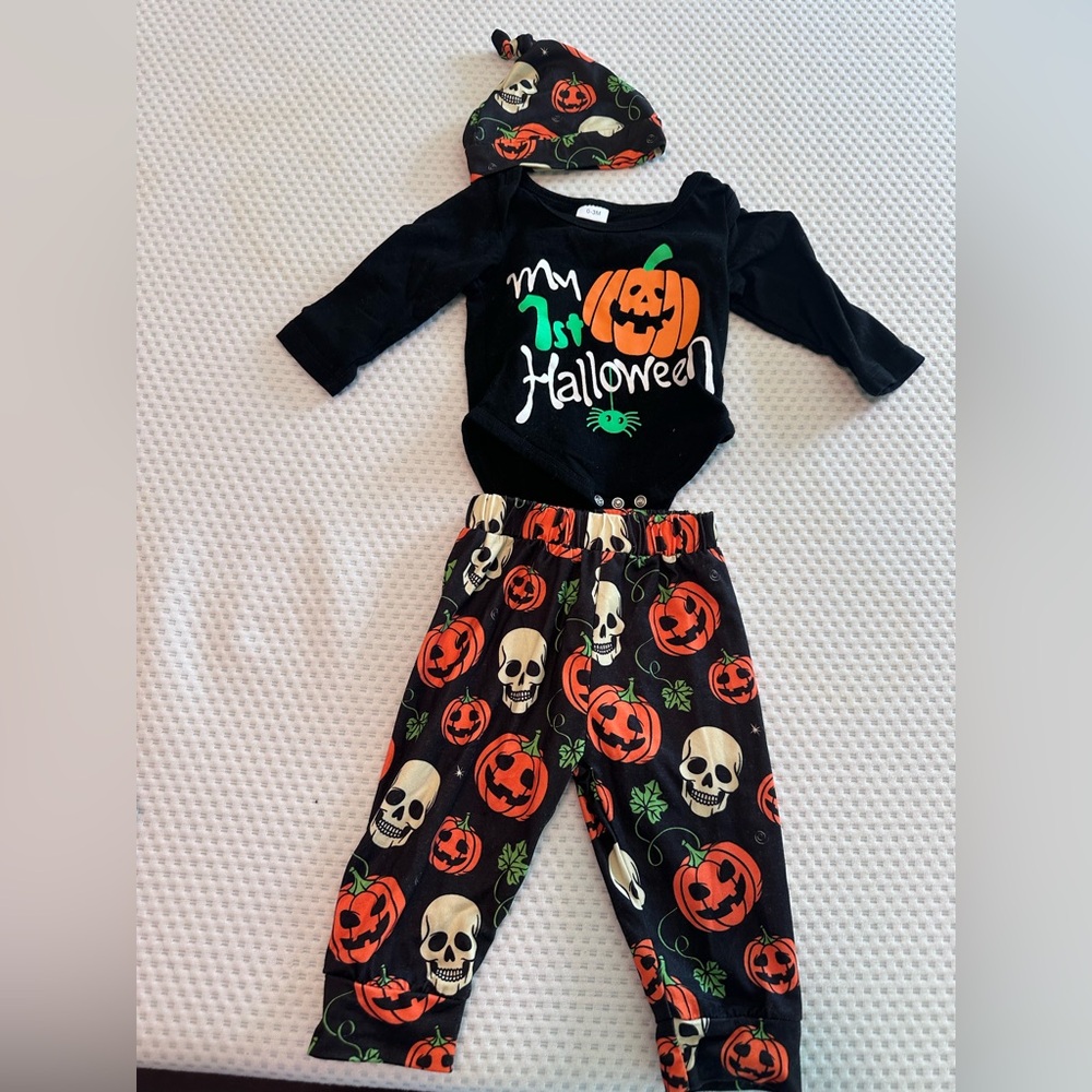 Halloween Pumpkin and Skull Kids Costume Set
